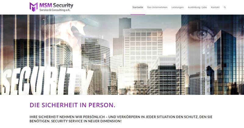 Die Sicherheit in Person: Web-Content für die Firma MSM Security