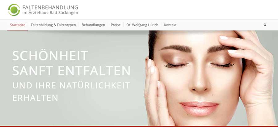 Website: Medizinische Faltenbehandlung Schweiz 